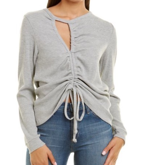 LNA Cherry Drawstring Thermal Top Size S Gray - Picture 5 of 13
